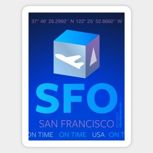 San Francisco IT american BLUE design cube Sticker